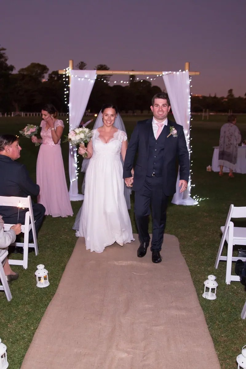 Belinda’s couture wedding dress by Catherine Colubriale