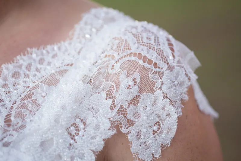 Belinda’s couture wedding dress by Catherine Colubriale