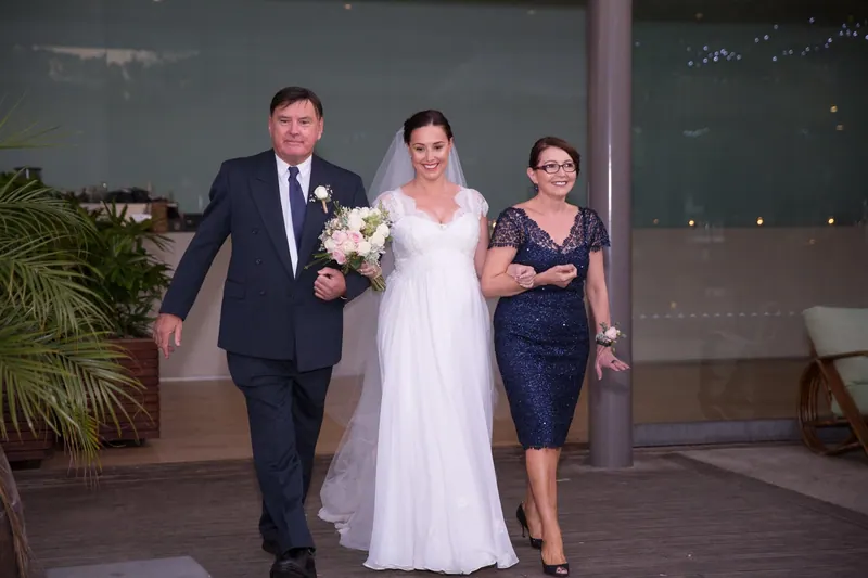 Belinda’s couture wedding dress by Catherine Colubriale