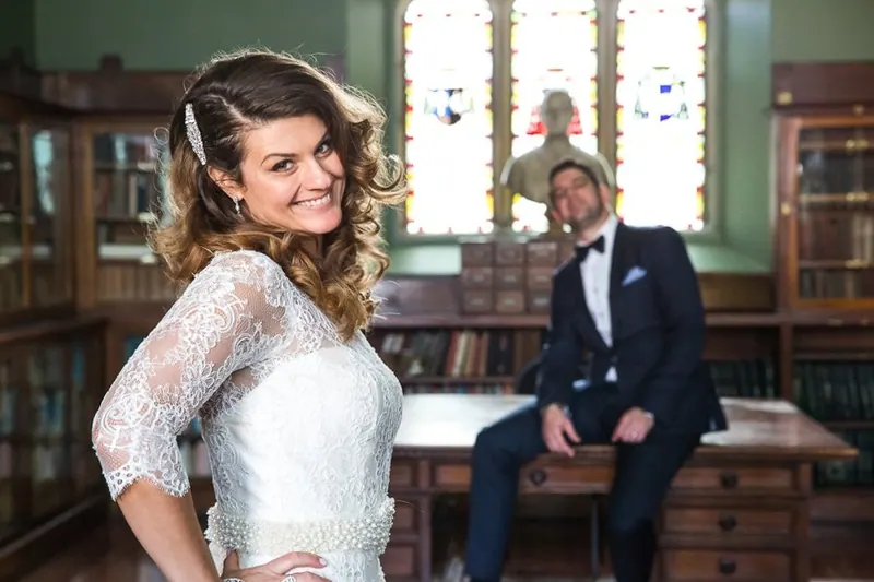 Bernadette’s couture wedding dress by Catherine Colubriale