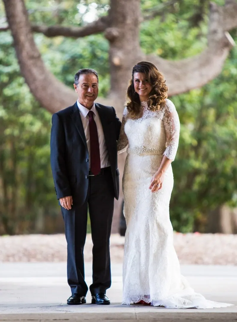 Bernadette’s couture wedding dress by Catherine Colubriale