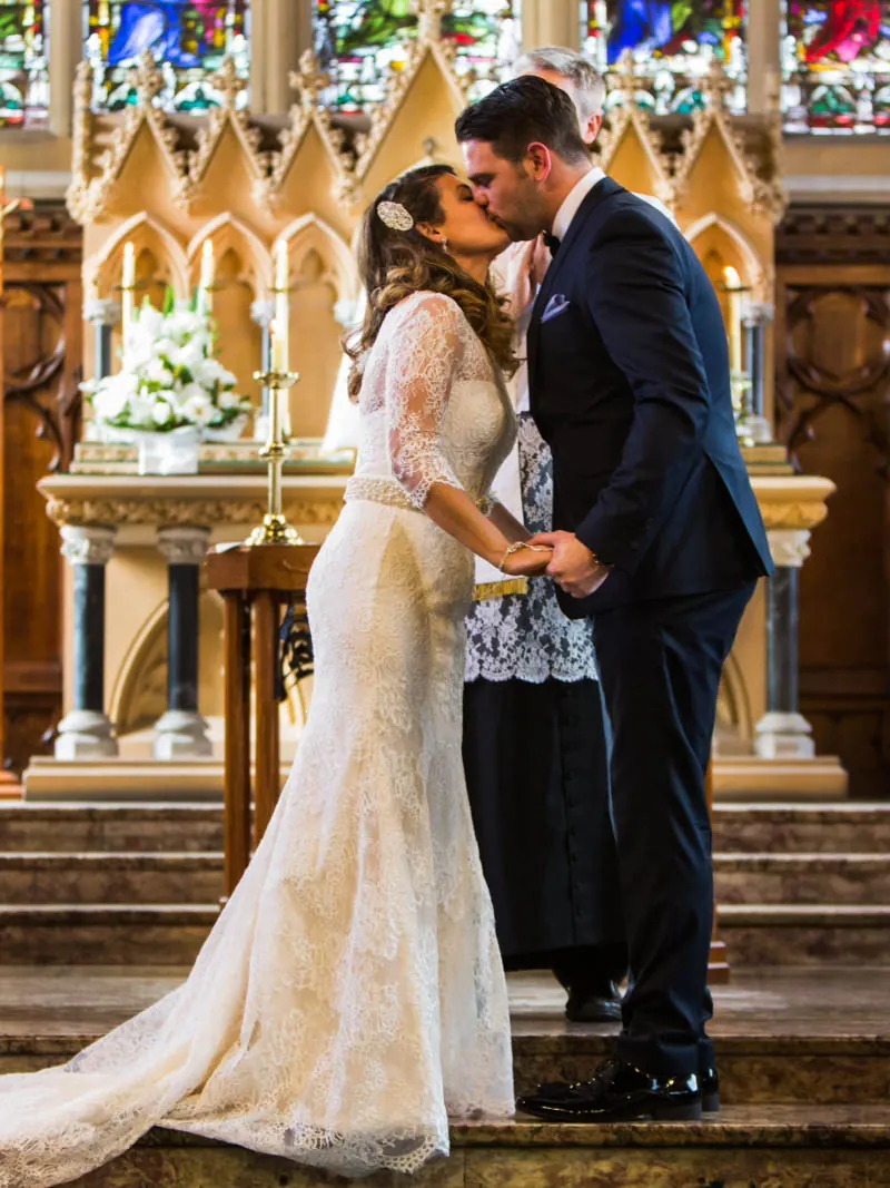 Bernadette’s couture wedding dress by Catherine Colubriale