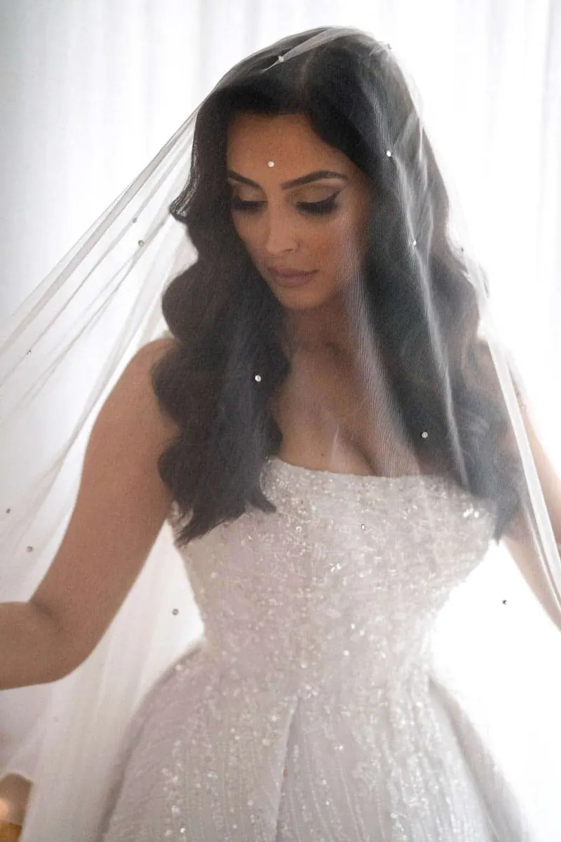 Lauren’s couture wedding dress by Catherine Colubriale