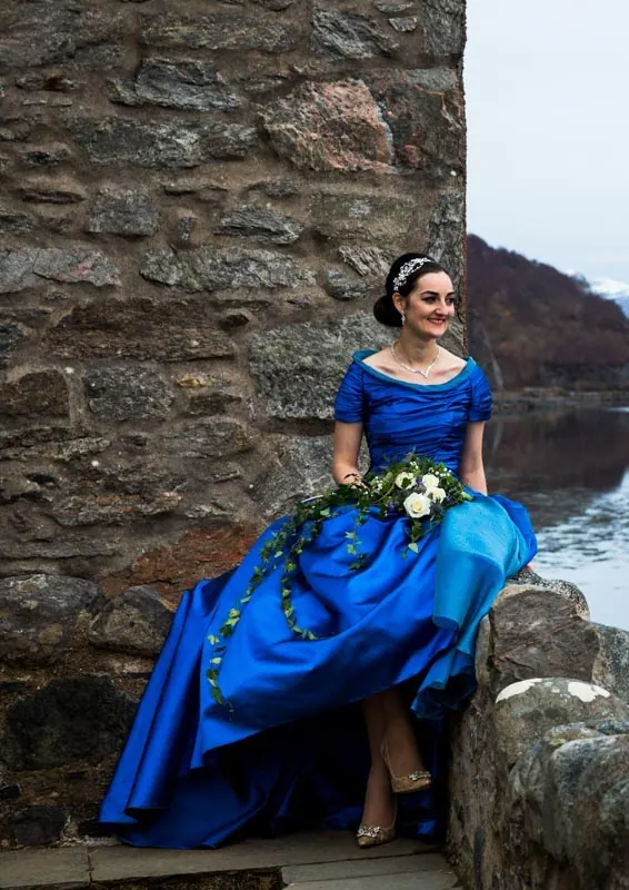Emma, A royal-blue ball gown for a Scottish fairytale
