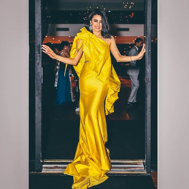 Evening gowns, bespoke by Catherine Colubriale