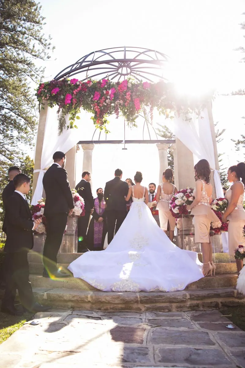 Jamie’s couture wedding dress by Catherine Colubriale
