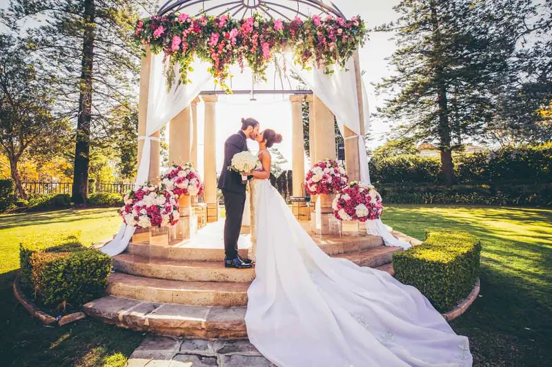 Jamie’s couture wedding dress by Catherine Colubriale