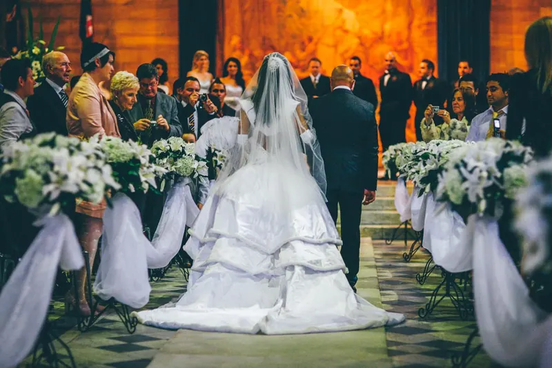 Lia’s couture wedding dress by Catherine Colubriale