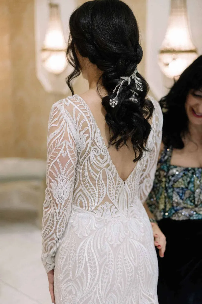 Vanessa’s couture wedding dress by Catherine Colubriale