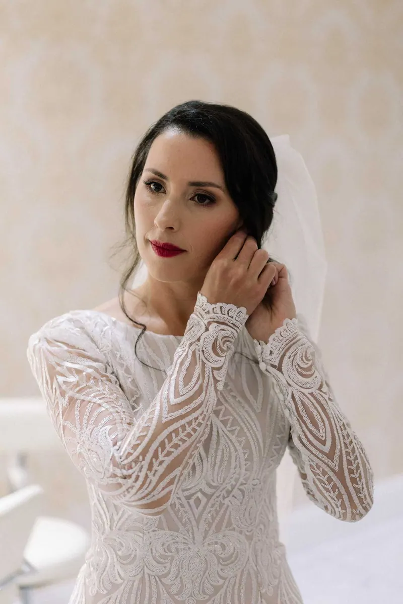 Vanessa’s couture wedding dress by Catherine Colubriale