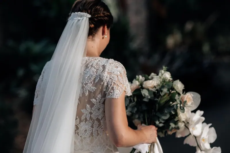 Maddie’s couture wedding dress by Catherine Colubriale