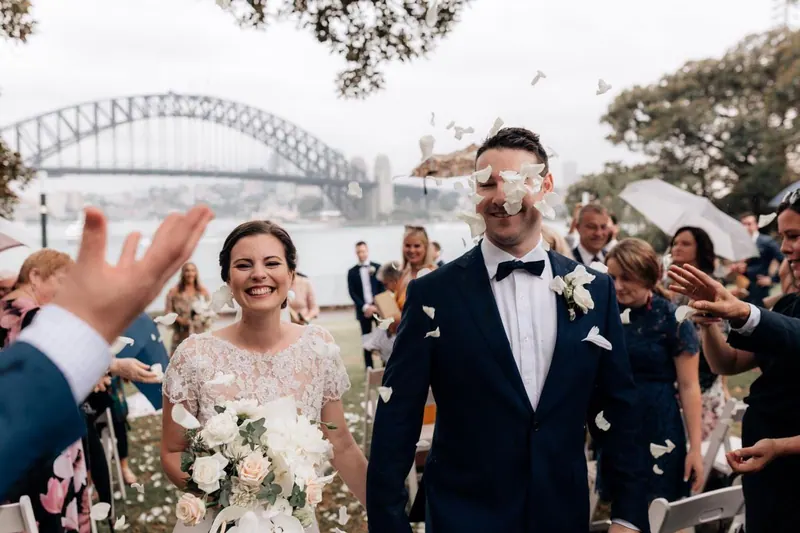 Maddie’s couture wedding dress by Catherine Colubriale