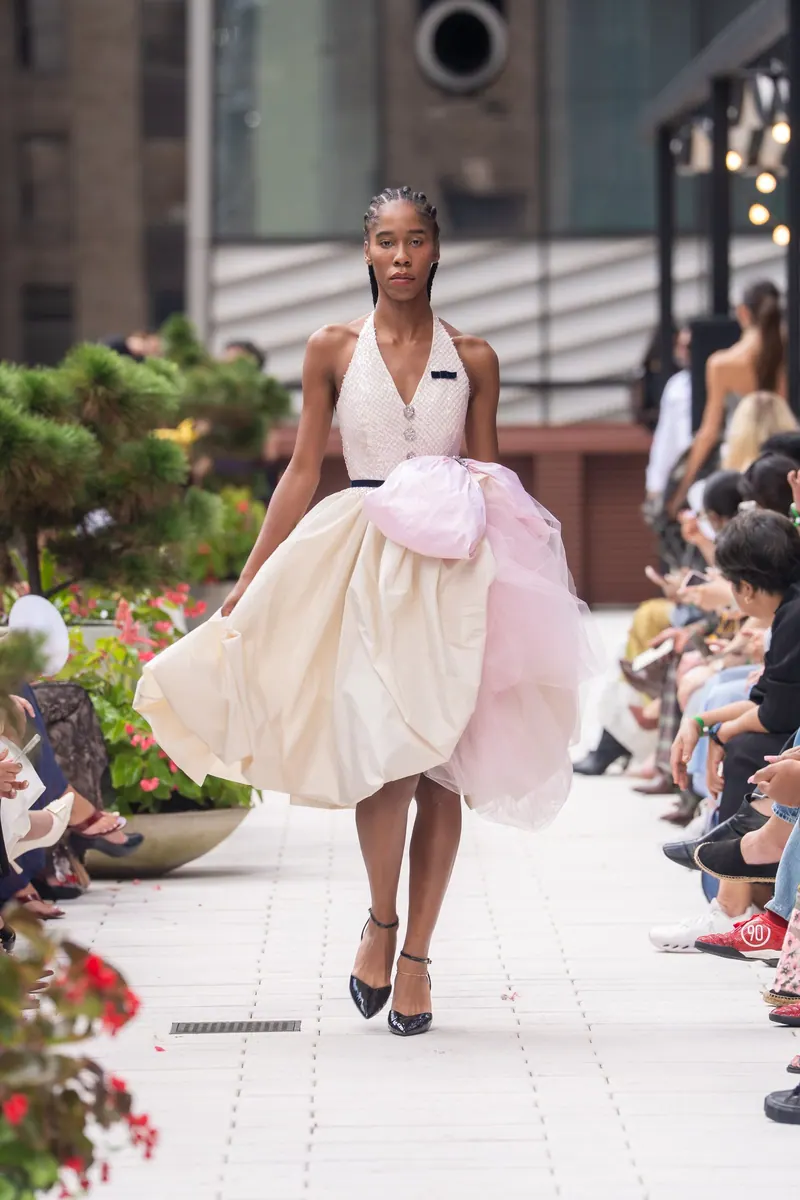 New York Fashion Week 2026, look 3: Blush tulle on the runway