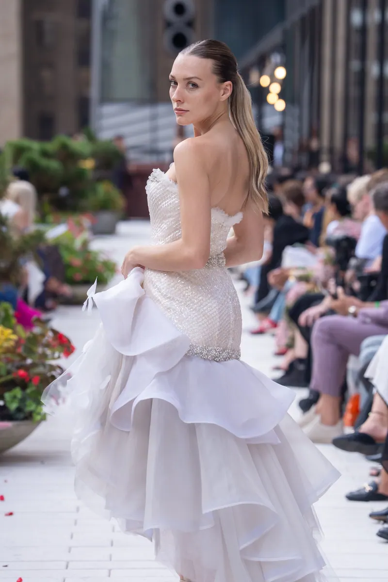 New York Fashion Week 2026, look 7: Organza cascade