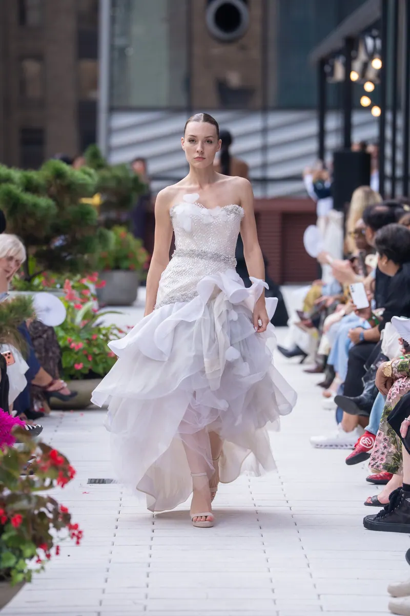 New York Fashion Week 2026, look 7: Organza cascade on the runway