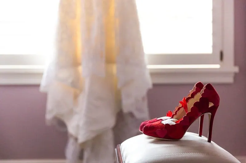 Bernadette’s couture wedding dress by Catherine Colubriale