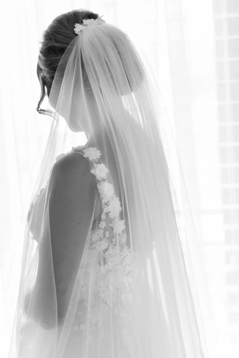 Samantha’s couture wedding dress by Catherine Colubriale