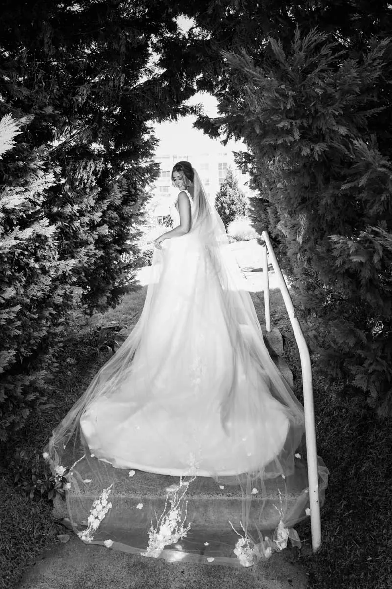 Samantha’s couture wedding dress by Catherine Colubriale