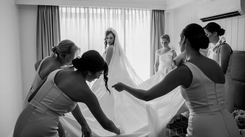 Taharna’s couture wedding dress by Catherine Colubriale