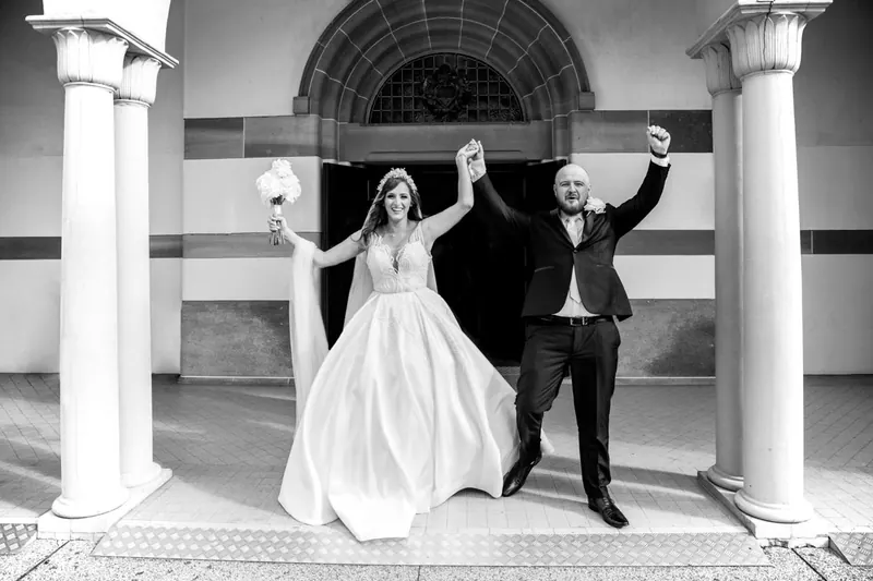 Taharna’s couture wedding dress by Catherine Colubriale