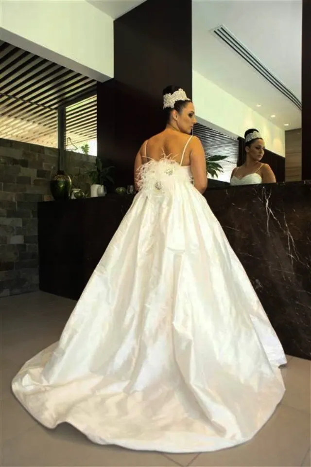 Vanessa’s couture wedding dress by Catherine Colubriale