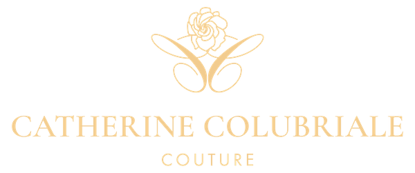 Cathering Colubriale Couture wedding dress designer logo horizontal gold