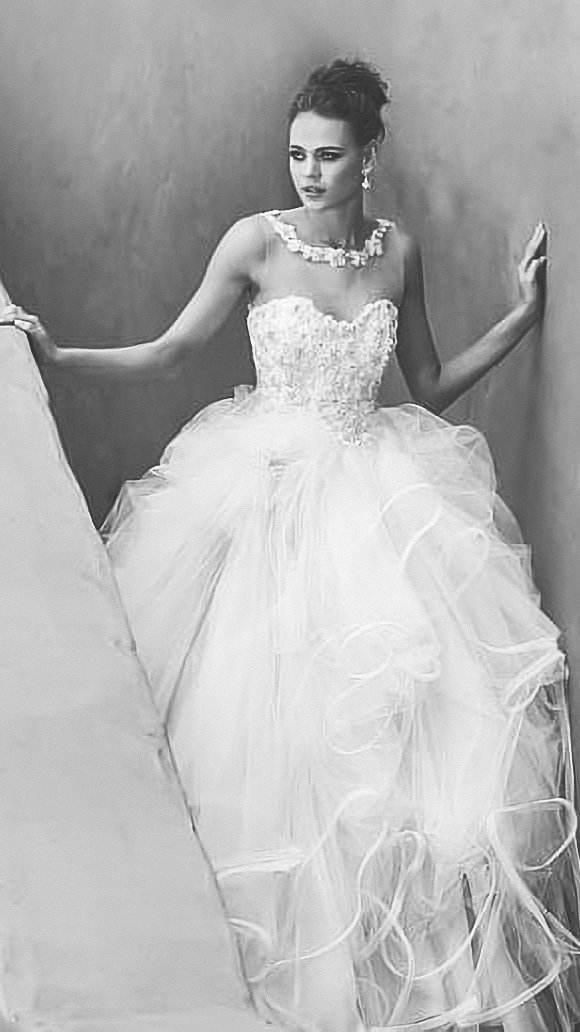What are the different wedding dress design shapes? Illusion Neckline custom designed wedding dressced